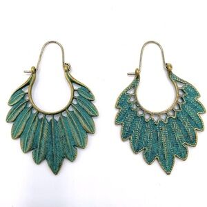 Boho Festival Turquoise Feather Fashion Earrings